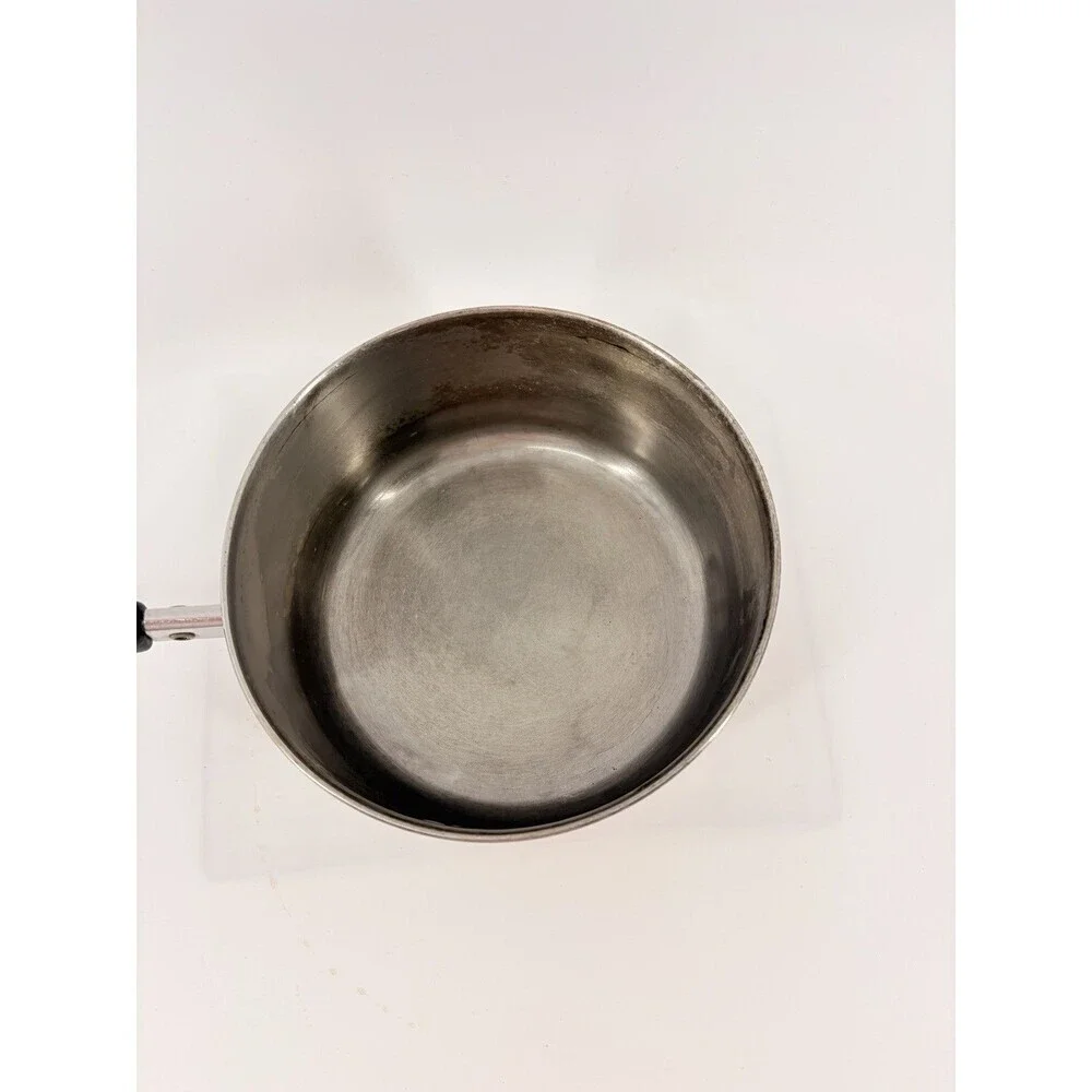 Vintage REVERE WARE 1 Qt Quart Copper Bottom Sauce Pan with Lid Stainless Steel